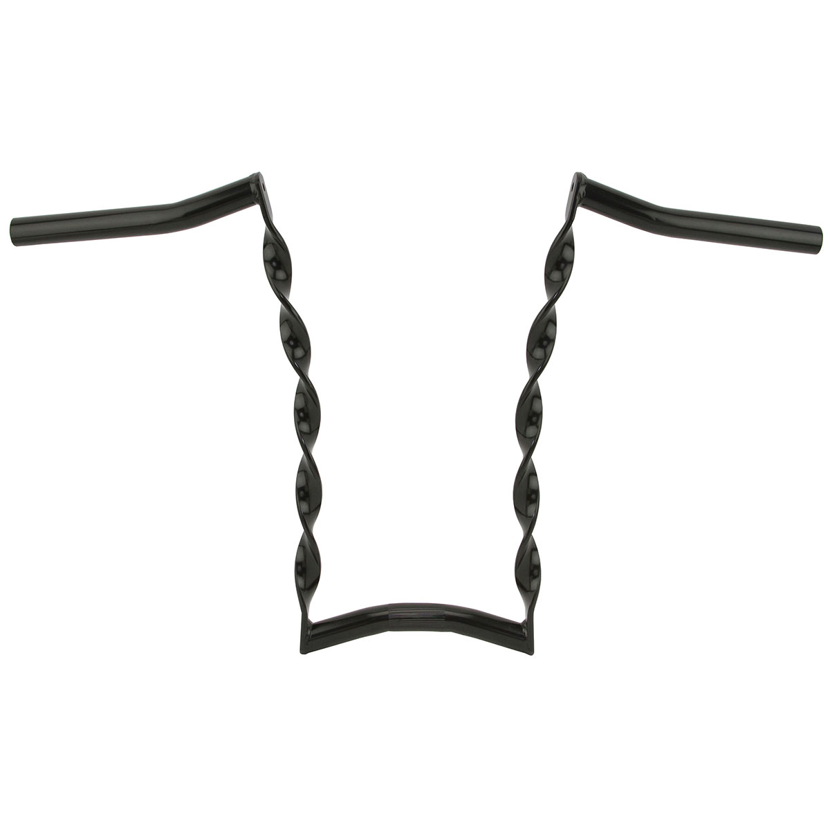 Vintage Curved Flat Twisted Handlebar 15 22.2mm Black.